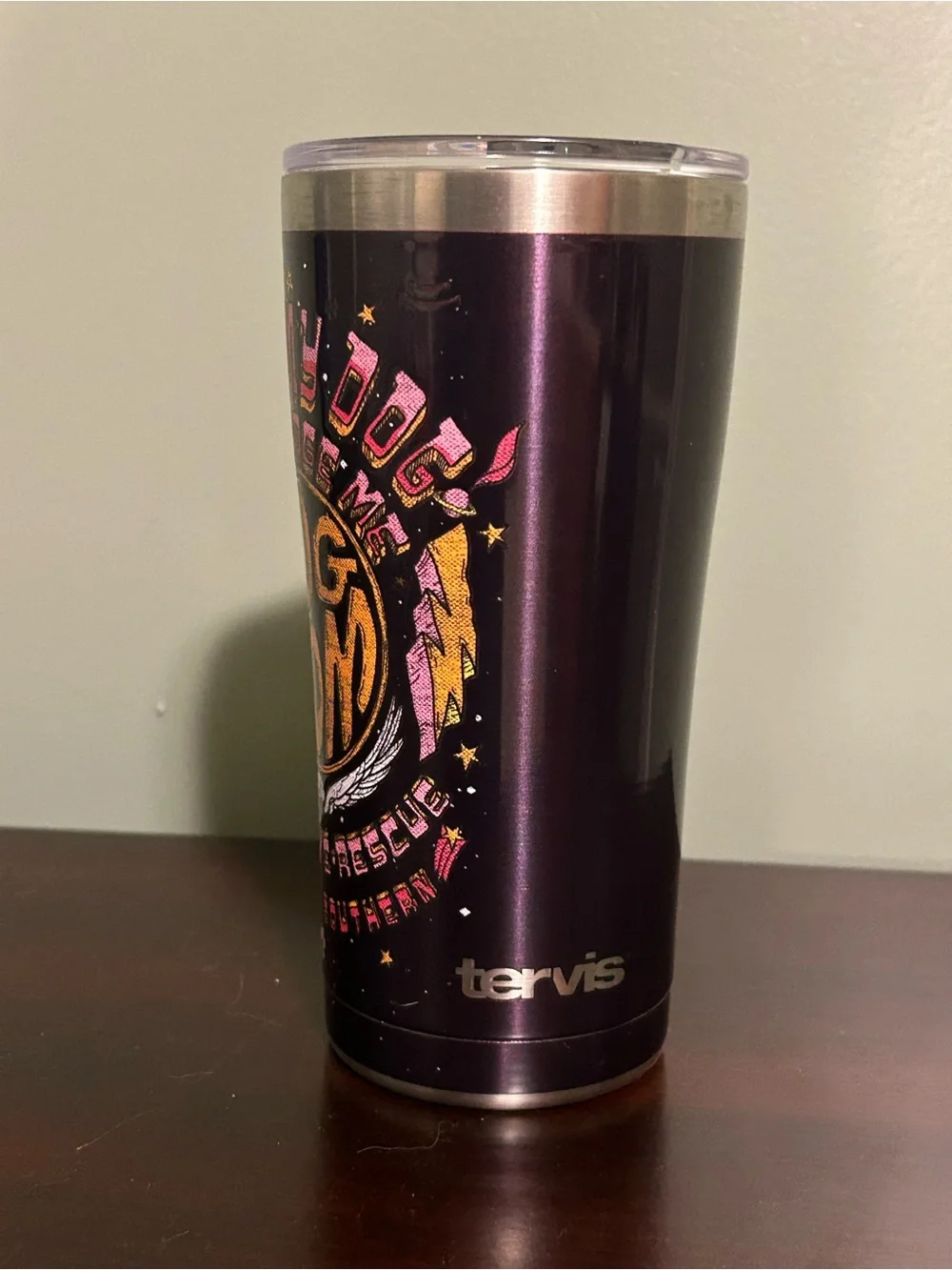 Simply Southern Dog Mom Tumbler - Black, Pink & Gold